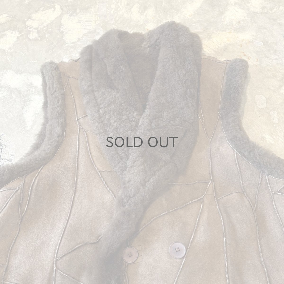 画像10: BROWN COLOR SUEDE LEATHER×BOA SWITCHED VEST / Mens XL (10)