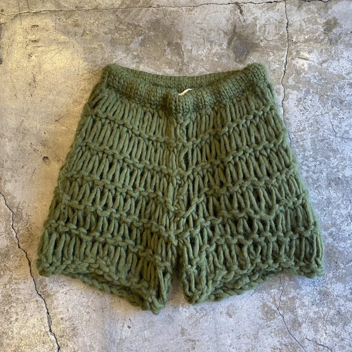 画像1: HAND KNIT CROCHET DESIGN LAYERED PANTS / FREE~W37 / MADE IN ITALY (1)