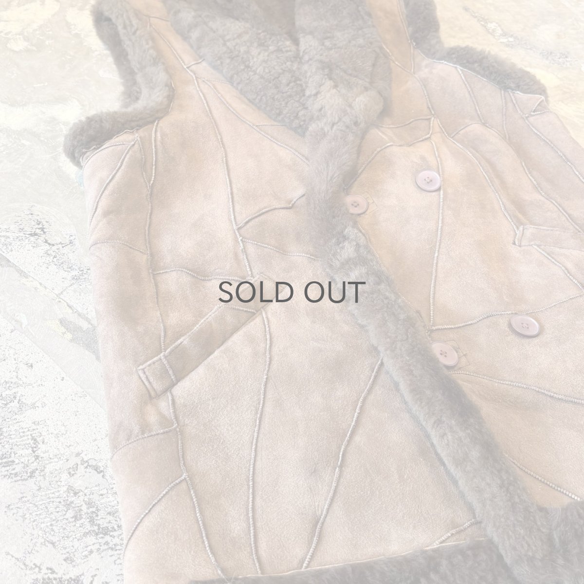 画像5: BROWN COLOR SUEDE LEATHER×BOA SWITCHED VEST / Mens XL (5)