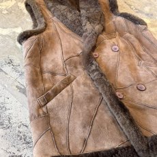 画像5: BROWN COLOR SUEDE LEATHER×BOA SWITCHED VEST / Mens XL (5)