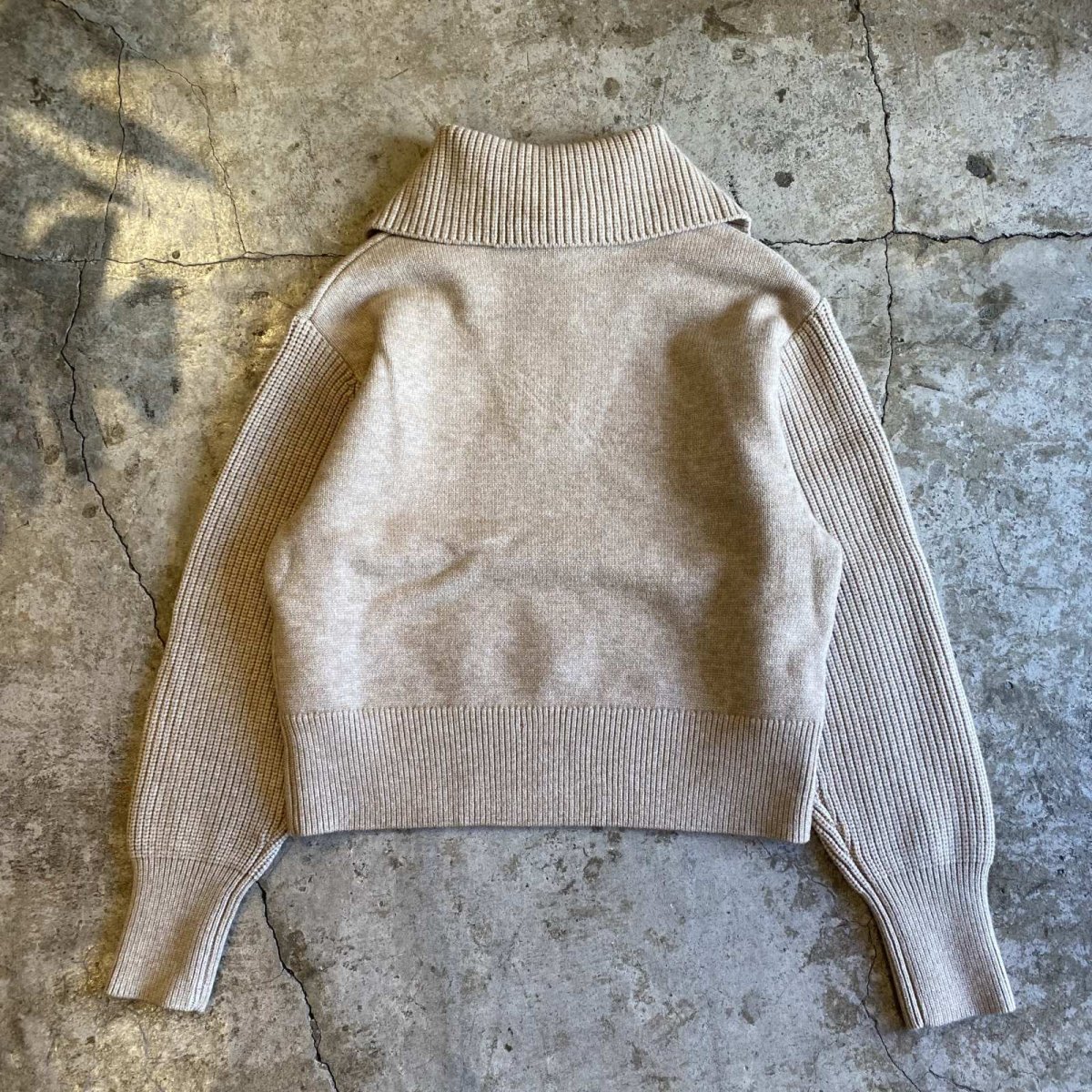 画像2: HALF ZIP POINT RIB DESIGN KNIT SWEATER / Ladies M (2)