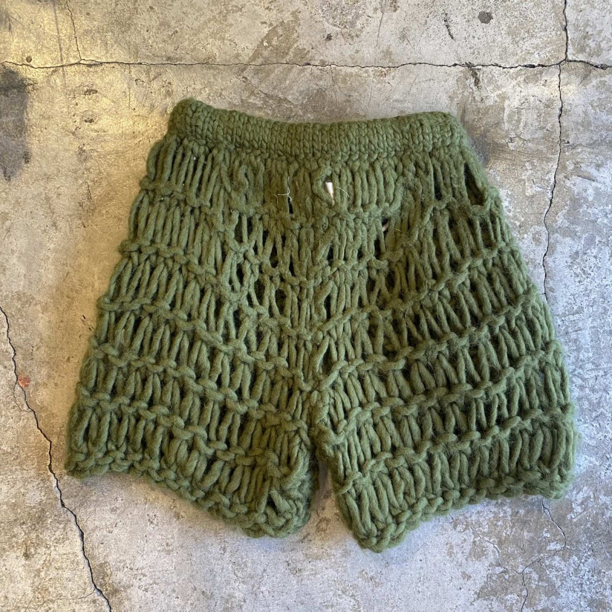 画像2: HAND KNIT CROCHET DESIGN LAYERED PANTS / FREE~W37 / MADE IN ITALY (2)