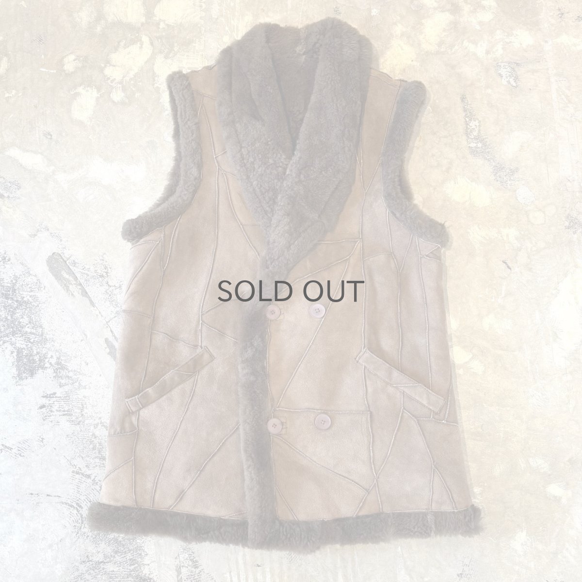 画像1: BROWN COLOR SUEDE LEATHER×BOA SWITCHED VEST / Mens XL (1)