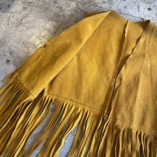 画像7: SUEDE LEATHER FRINGE POINT BEADS DESIGN VEST / Ladies M~L (7)