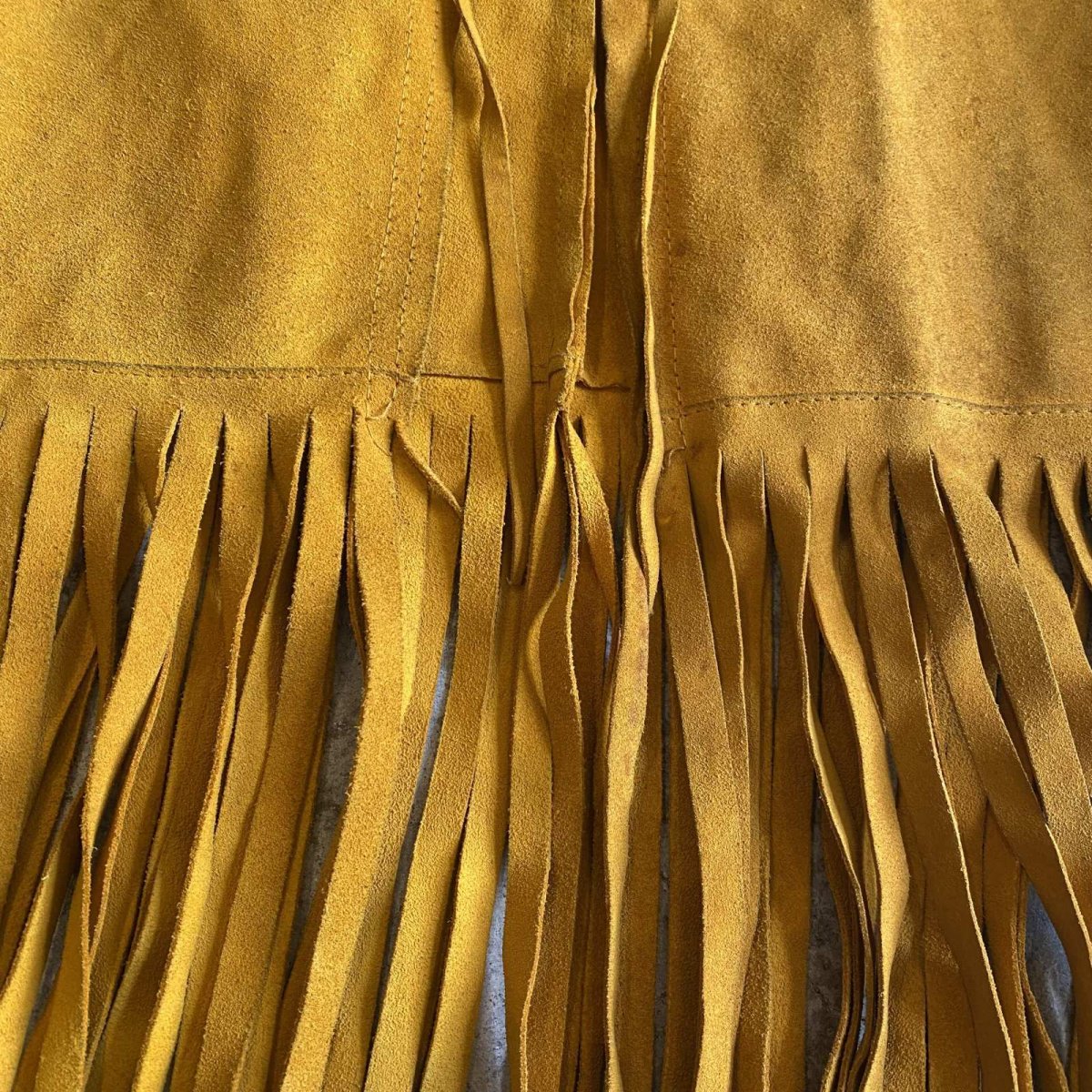 画像5: SUEDE LEATHER FRINGE POINT BEADS DESIGN VEST / Ladies M~L (5)