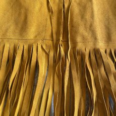 画像5: SUEDE LEATHER FRINGE POINT BEADS DESIGN VEST / Ladies M~L (5)