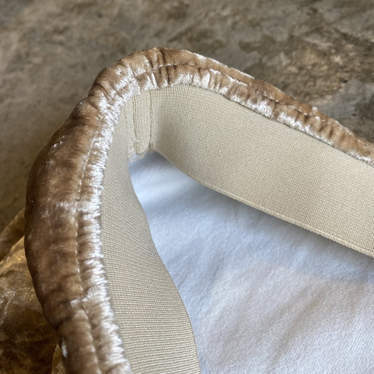 画像8: BEIGE COLOR VELVET LONG SKIRT / W26~W33 (8)