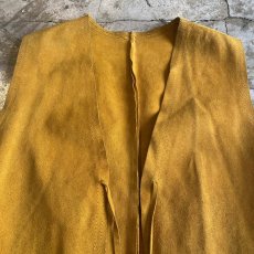 画像6: SUEDE LEATHER FRINGE POINT BEADS DESIGN VEST / Ladies M~L (6)