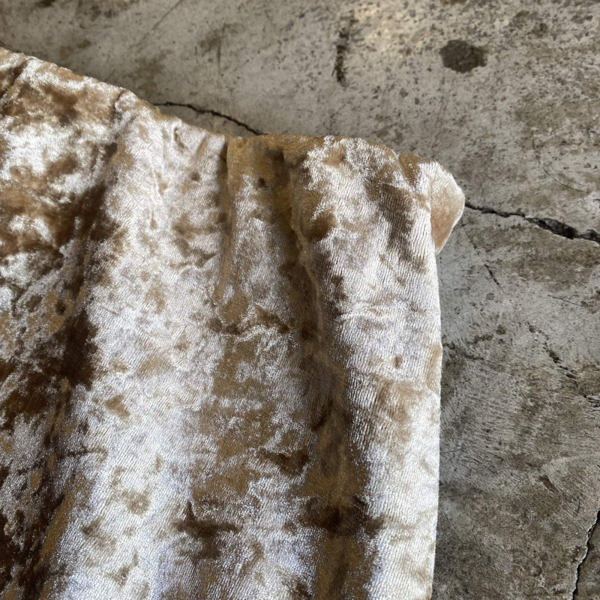 画像9: BEIGE COLOR VELVET LONG SKIRT / W26~W33 (9)