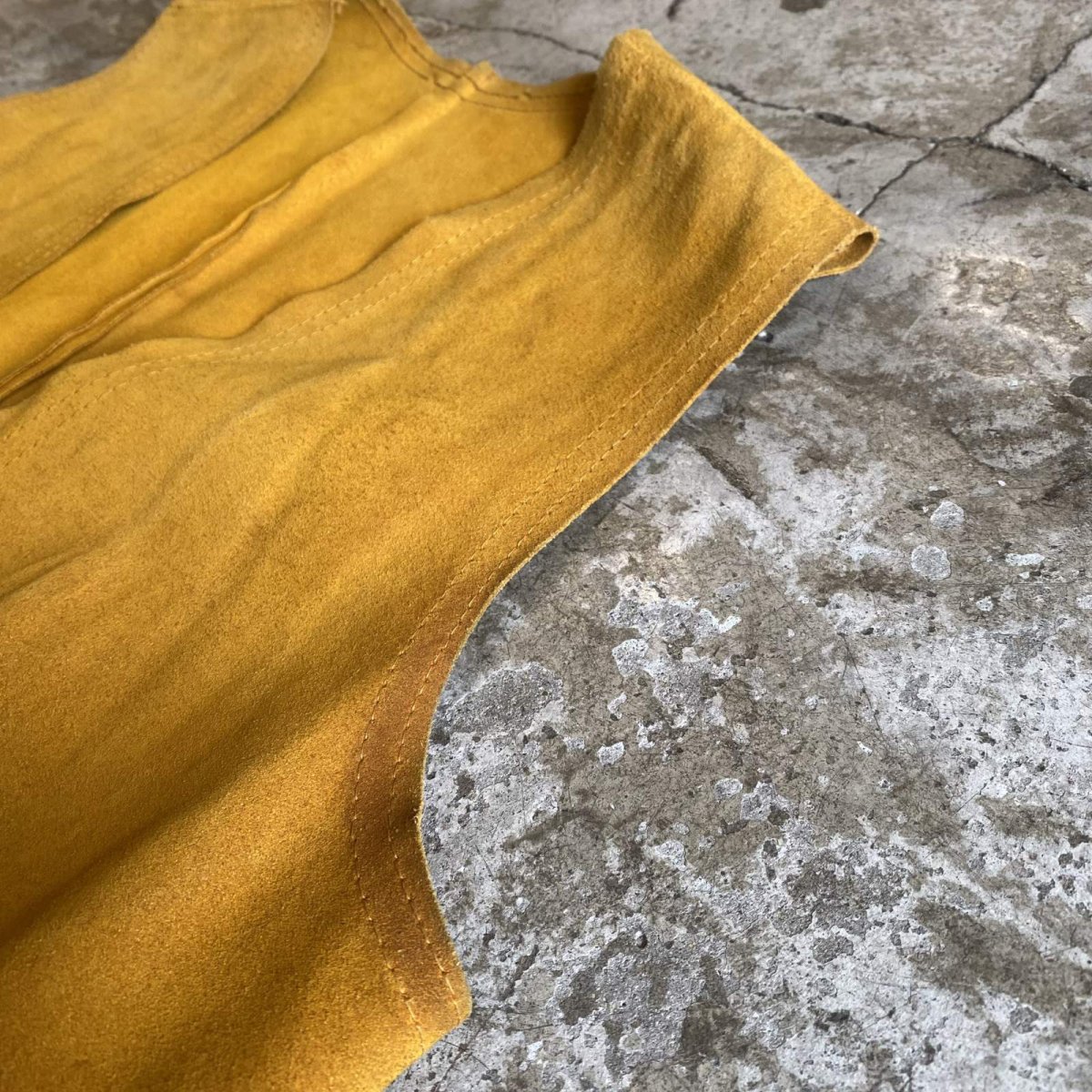 画像9: SUEDE LEATHER FRINGE POINT BEADS DESIGN VEST / Ladies M~L (9)