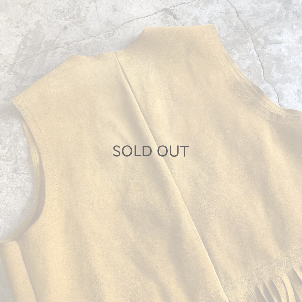 画像10: SUEDE LEATHER FRINGE POINT BEADS DESIGN VEST / Ladies M~L (10)