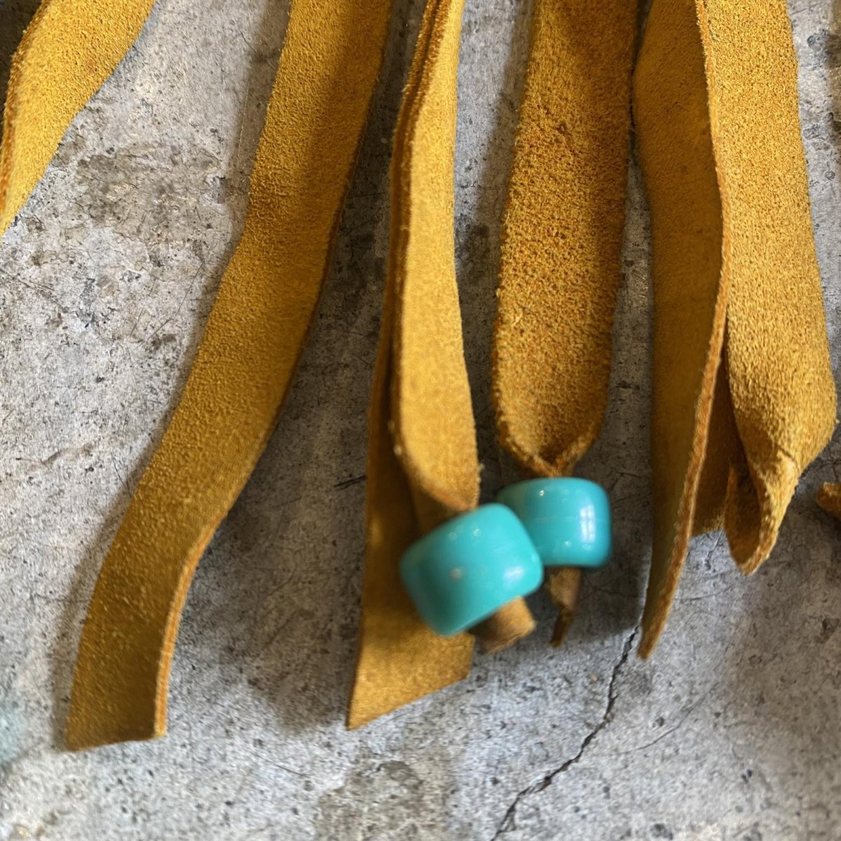 画像12: SUEDE LEATHER FRINGE POINT BEADS DESIGN VEST / Ladies M~L (12)