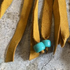 画像12: SUEDE LEATHER FRINGE POINT BEADS DESIGN VEST / Ladies M~L (12)