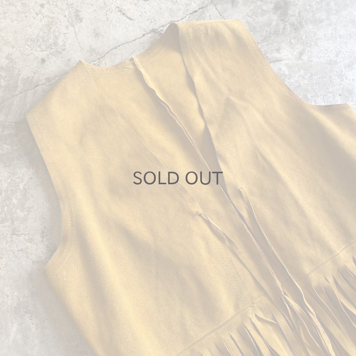 画像3: SUEDE LEATHER FRINGE POINT BEADS DESIGN VEST / Ladies M~L (3)