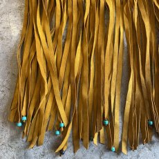 画像4: SUEDE LEATHER FRINGE POINT BEADS DESIGN VEST / Ladies M~L (4)