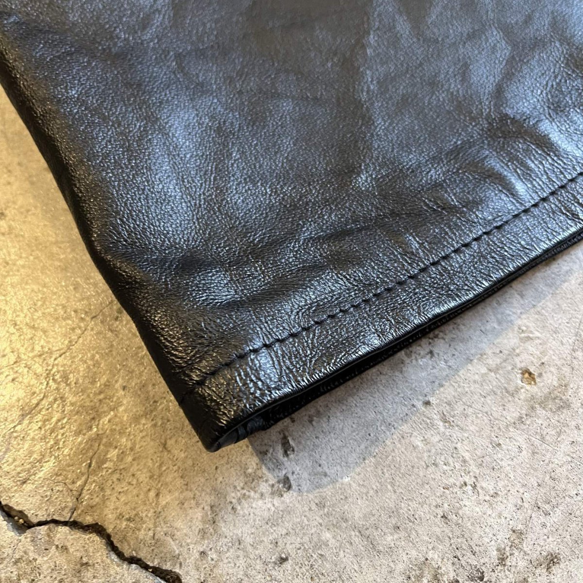 画像4: REAL LEATHER MINI DESIGN SKIRT / W29(8) (4)