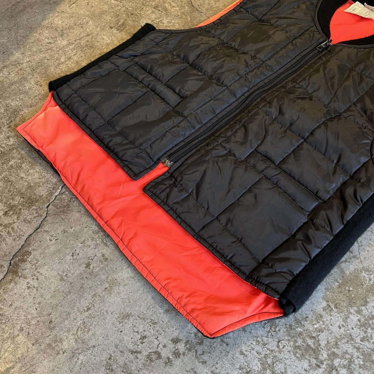 画像5: BLACK×ORANGE REVERSIBLE DESIGN QUILTING VEST / Ladies L (5)