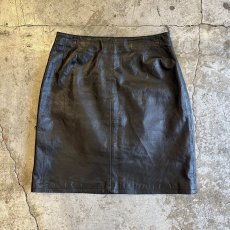 画像1: REAL LEATHER MINI DESIGN SKIRT / W29(8) (1)