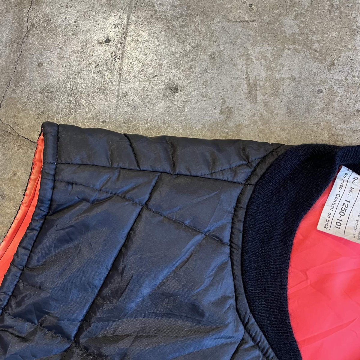 画像7: BLACK×ORANGE REVERSIBLE DESIGN QUILTING VEST / Ladies L (7)