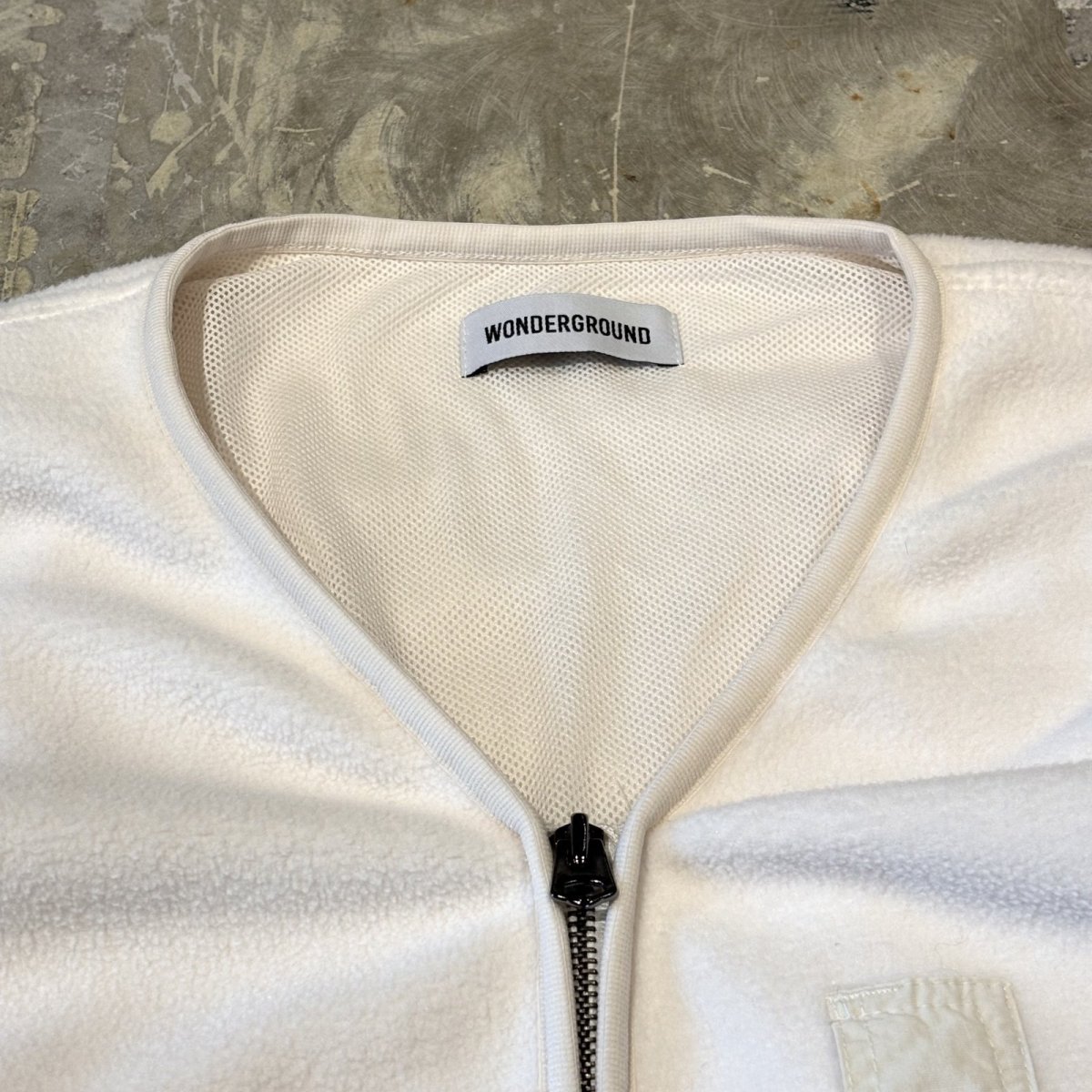 画像11: 【WONDERGROUND】NYLON POCKET SWITCHED ZIP UP FLEECE / WHITE / OS (11)