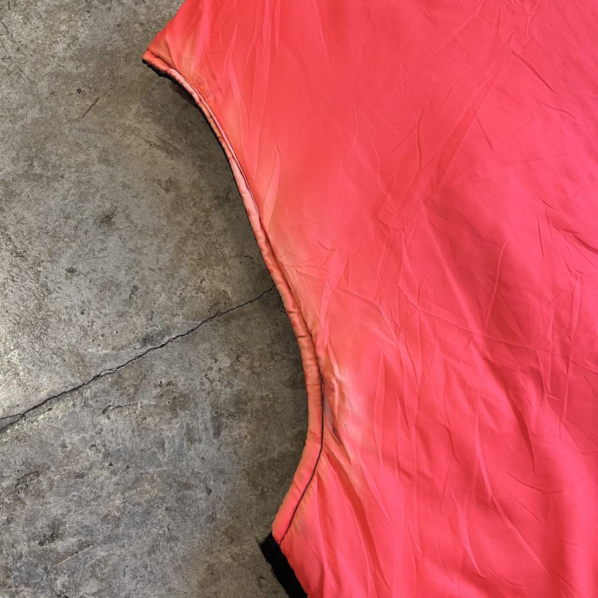 画像12: BLACK×ORANGE REVERSIBLE DESIGN QUILTING VEST / Ladies L (12)