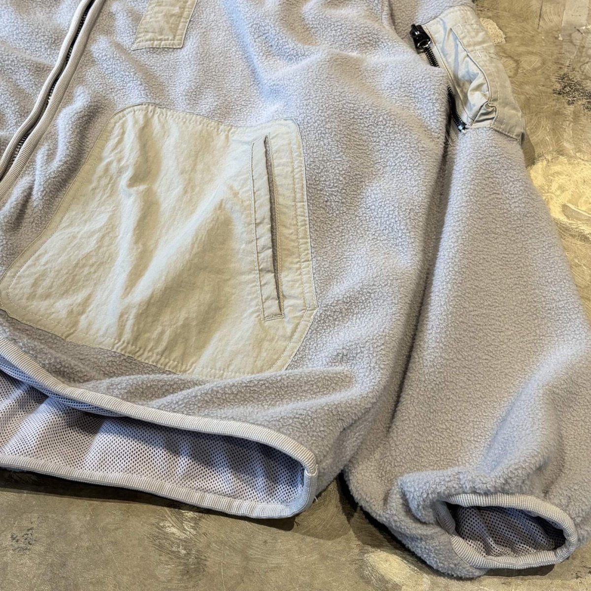 画像6: 【WONDERGROUND】NYLON POCKET SWITCHED ZIP UP FLEECE / GREY / OS (6)