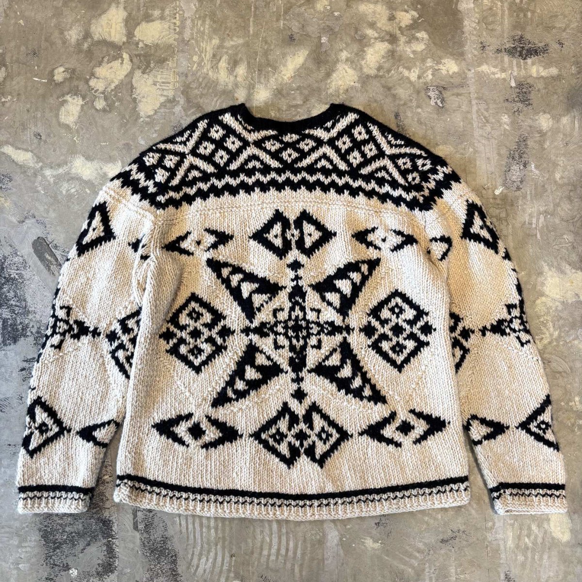 画像2: 【POLO SPORT】GRAPHIC PATTERN WOOL HANDKNIT SWEATER / Mens XL (2)