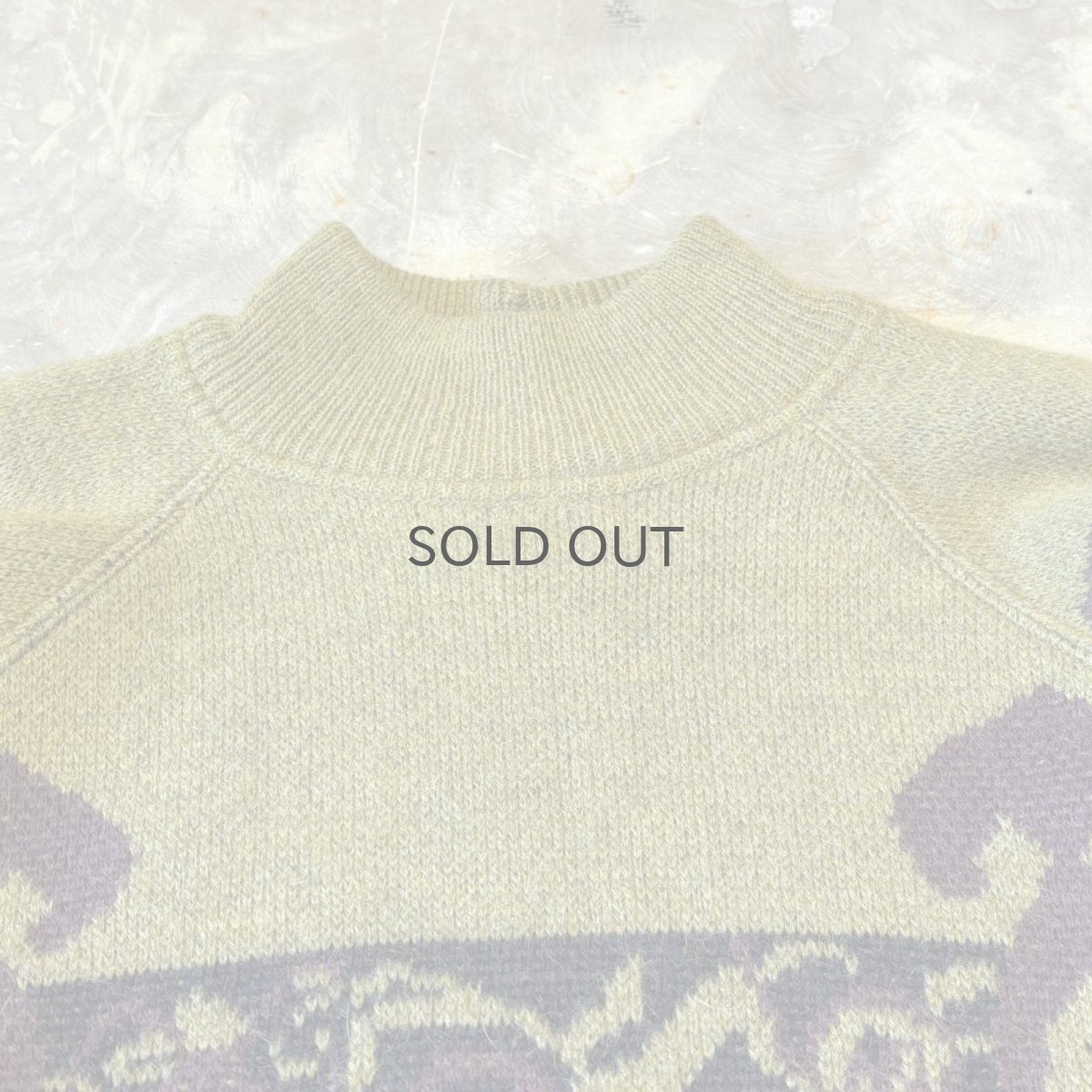 画像10: NATIVE GRAPHIC PATTERN MOCK NECK KNIT SWEATER / Mens L / MADE IN ITALY (10)