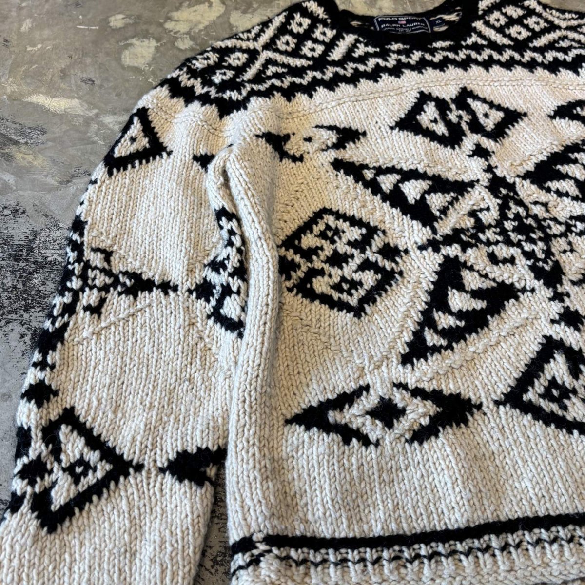 画像5: 【POLO SPORT】GRAPHIC PATTERN WOOL HANDKNIT SWEATER / Mens XL (5)