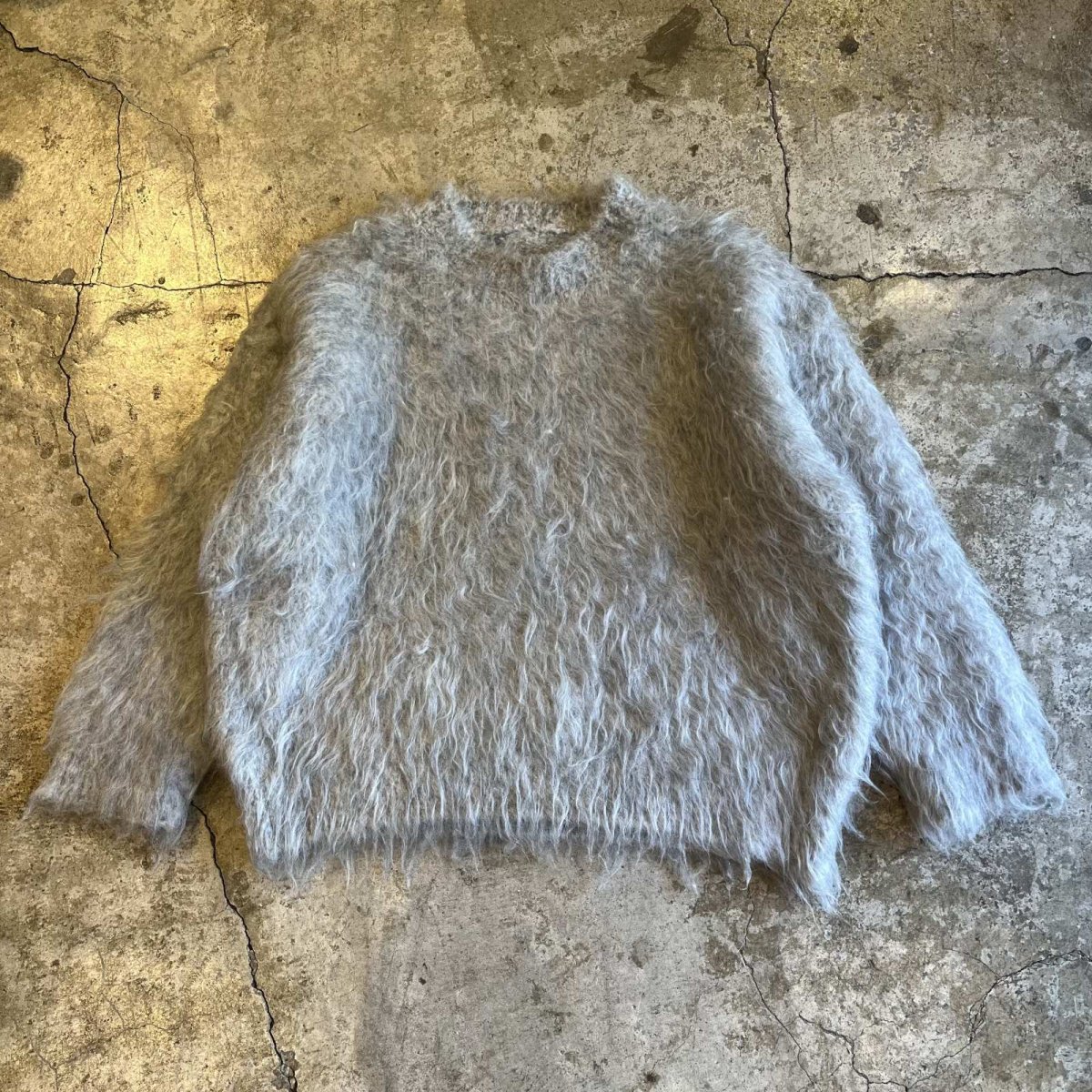 画像1: LONG SHAGGY OVER DESIGN KNIT L/S SWEATER / Ladies L (1)