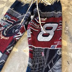 画像4: ALL OVER PATTERN KNITTING FLARE SILHOUETTE PANTS / ~W38 (4)