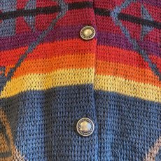 画像5: 【PENDLETON】NATIVE PATTERN SHAWL COLLAR KNIT CARDIGAN / Ladies L / MADE IN USA (5)