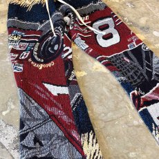 画像5: ALL OVER PATTERN KNITTING FLARE SILHOUETTE PANTS / ~W38 (5)