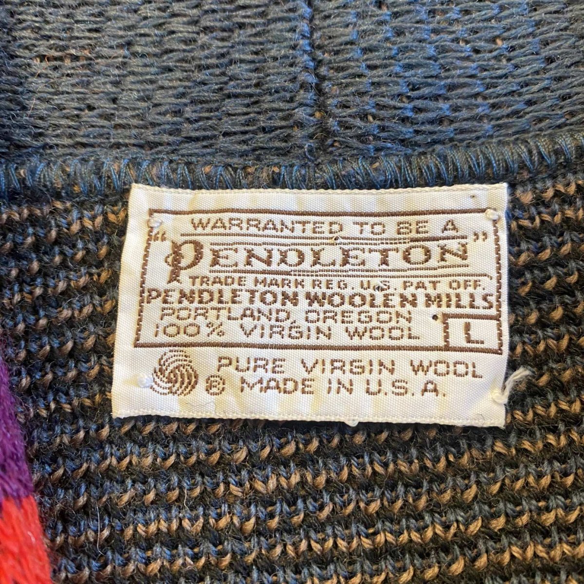 画像12: 【PENDLETON】NATIVE PATTERN SHAWL COLLAR KNIT CARDIGAN / Ladies L / MADE IN USA (12)