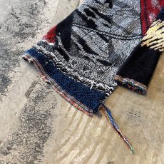 画像8: ALL OVER PATTERN KNITTING FLARE SILHOUETTE PANTS / ~W38 (8)