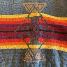 画像9: 【PENDLETON】NATIVE PATTERN SHAWL COLLAR KNIT CARDIGAN / Ladies L / MADE IN USA (9)