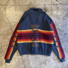 画像2: 【PENDLETON】NATIVE PATTERN SHAWL COLLAR KNIT CARDIGAN / Ladies L / MADE IN USA (2)