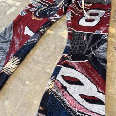 画像6: ALL OVER PATTERN KNITTING FLARE SILHOUETTE PANTS / ~W38 (6)