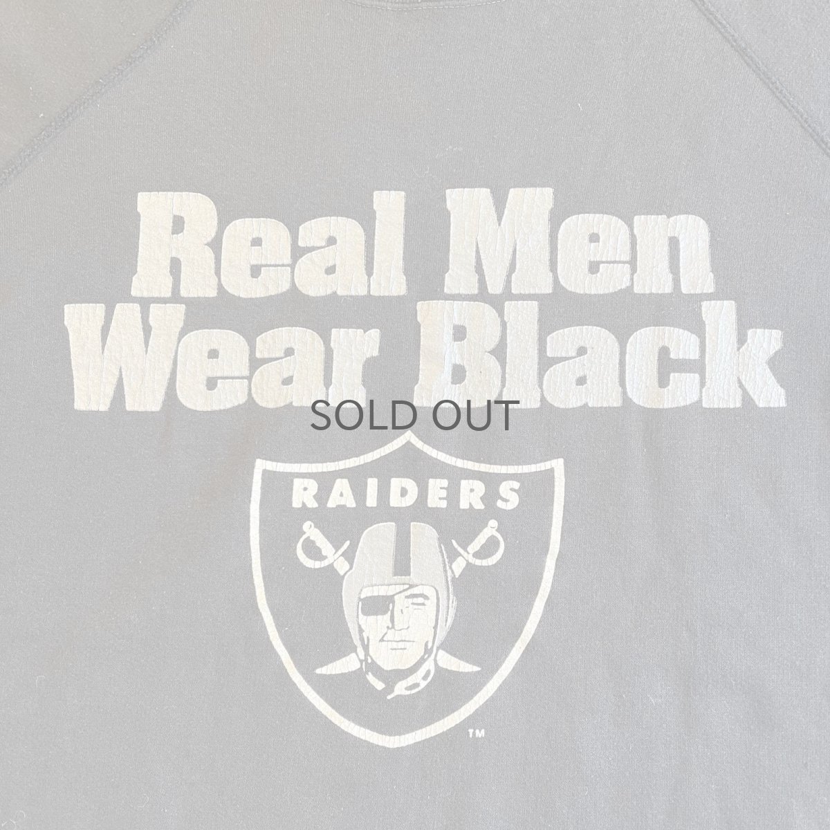 画像9: LAS VEGAS "RAIDERS" PRINTED DESIGN BLACK COLOR SWEAT / Ladies M / MADE IN USA (9)