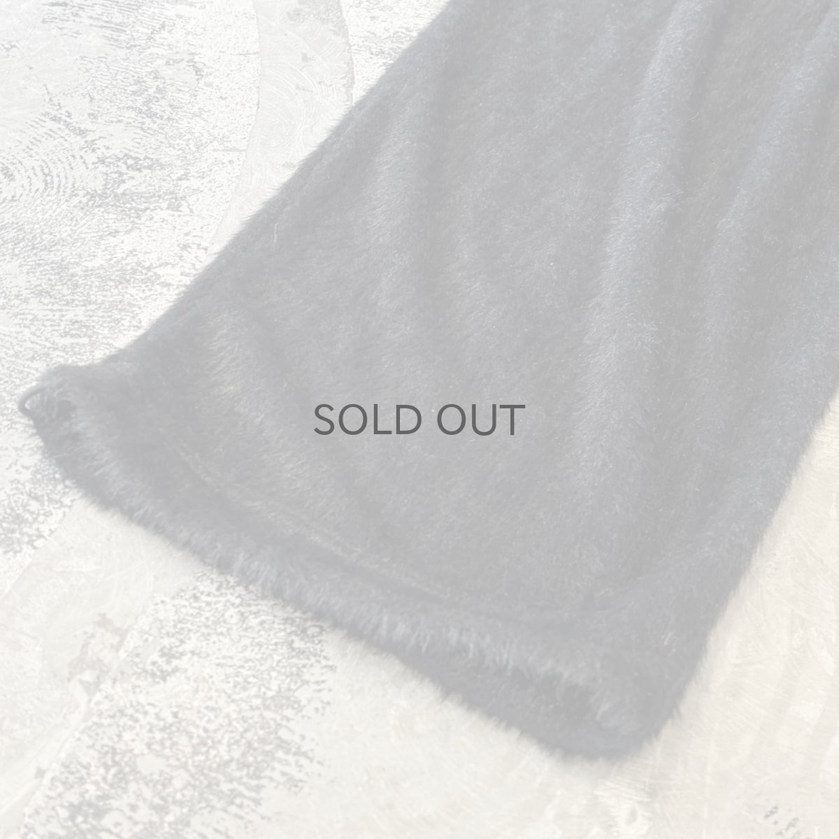 画像8: BLACK COLOR SHAGGY WIDE SILHOUETTE PANTS / W33 (8)