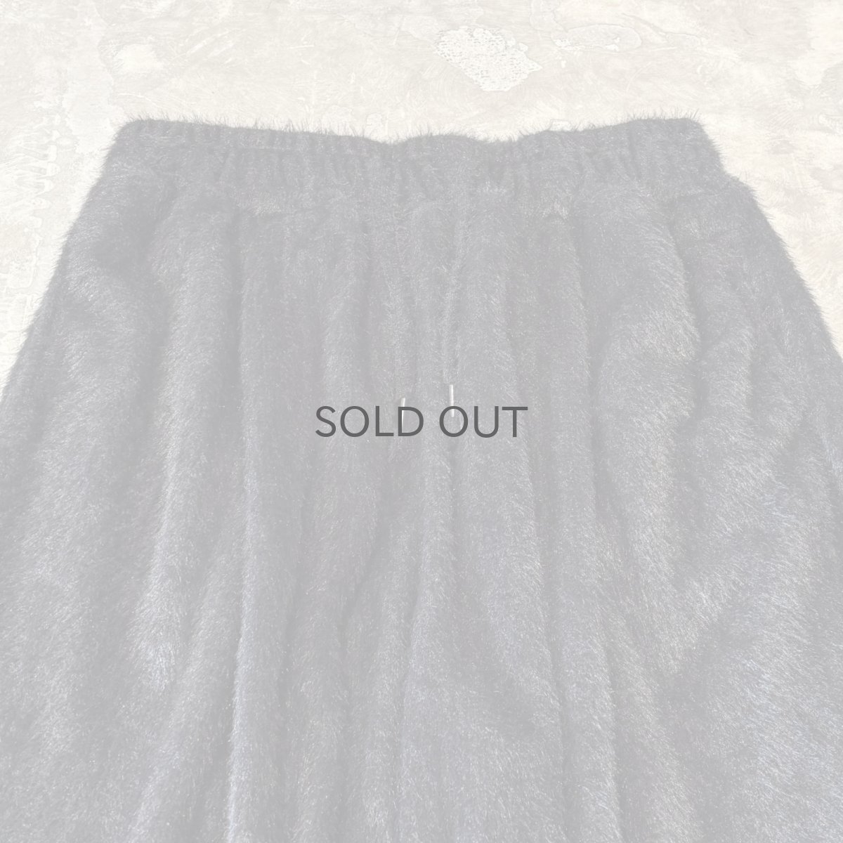 画像10: BLACK COLOR SHAGGY WIDE SILHOUETTE PANTS / W33 (10)