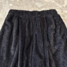 画像10: BLACK COLOR SHAGGY WIDE SILHOUETTE PANTS / W33 (10)