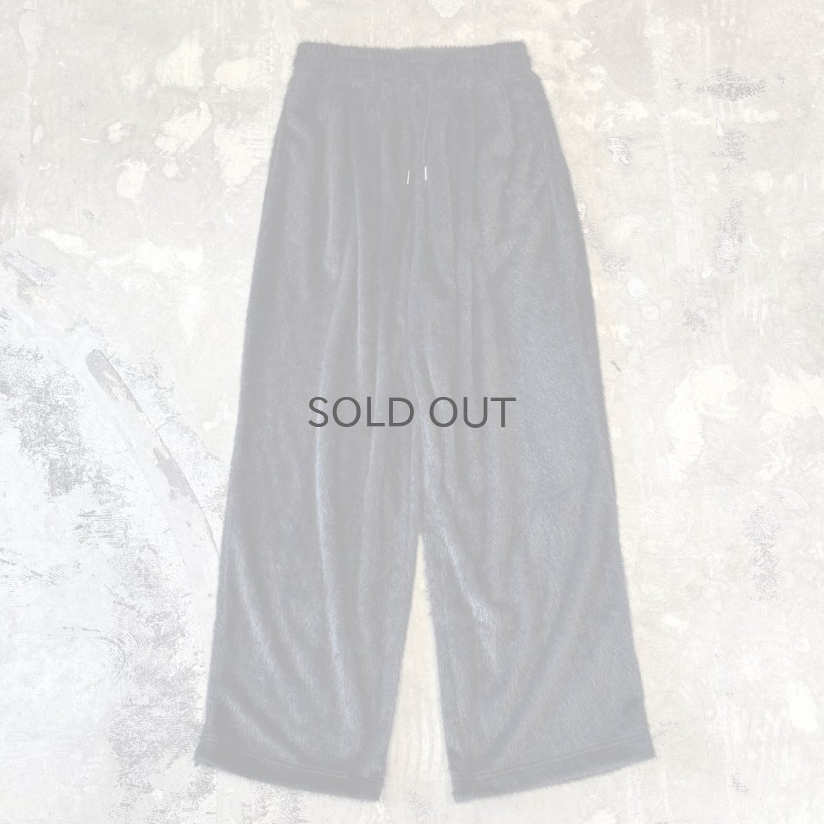 画像1: BLACK COLOR SHAGGY WIDE SILHOUETTE PANTS / W33 (1)
