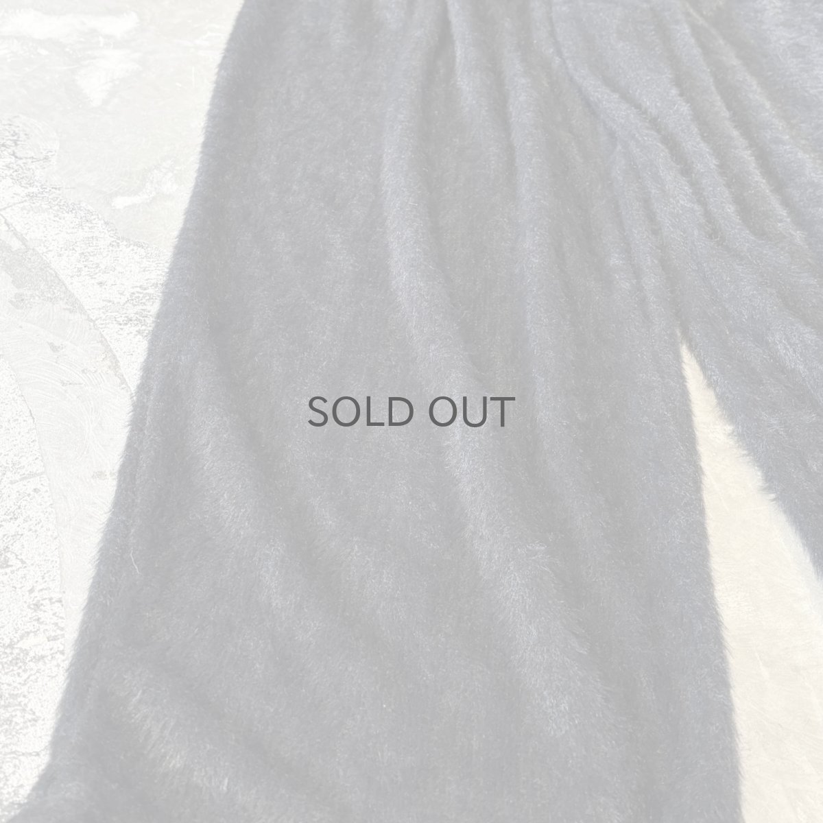 画像7: BLACK COLOR SHAGGY WIDE SILHOUETTE PANTS / W33 (7)