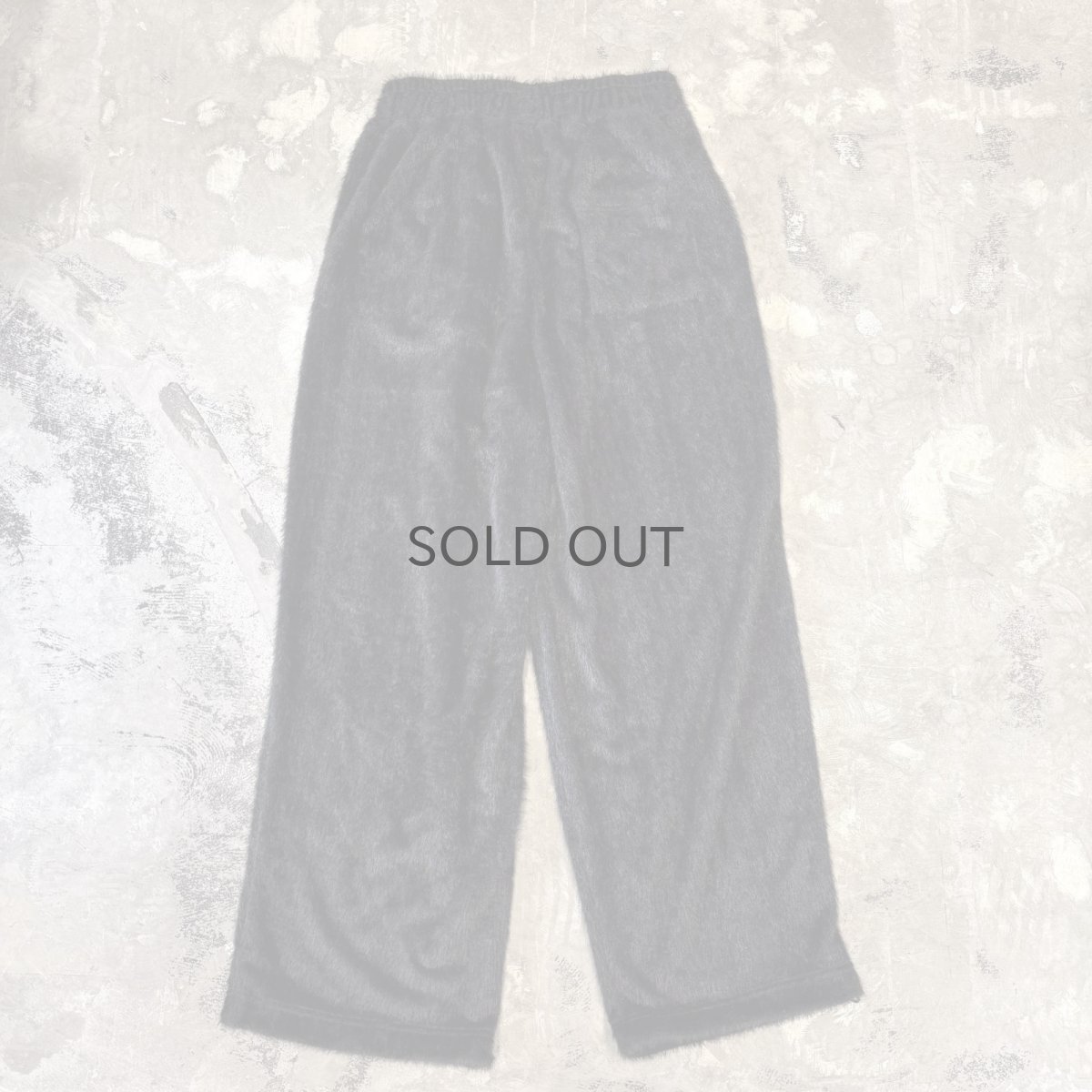 画像2: BLACK COLOR SHAGGY WIDE SILHOUETTE PANTS / W33 (2)