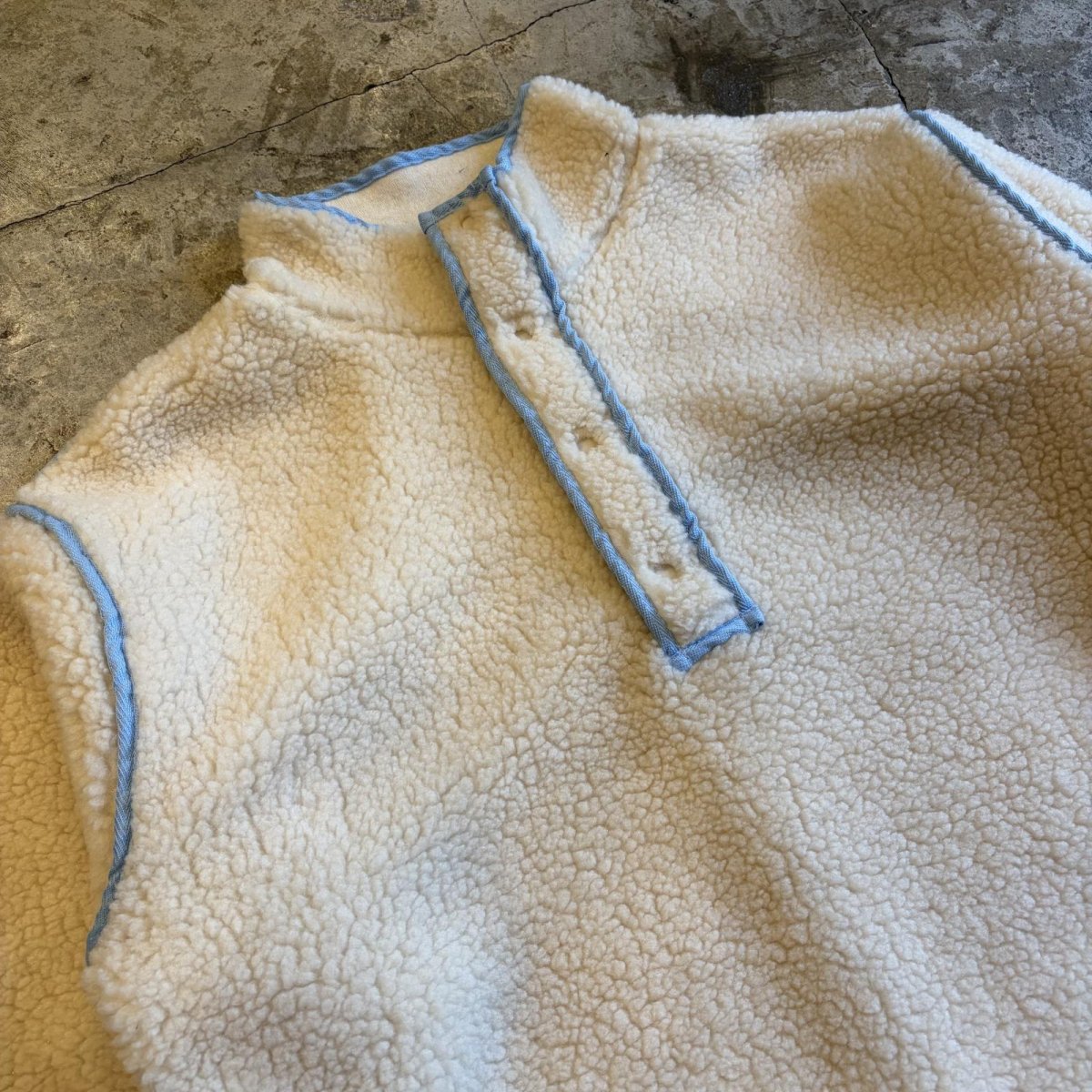 画像3: 【WONDERGROUND】SNAP DESIGN PIPING BOA KNIT TOPS / WHITE / OS (3)