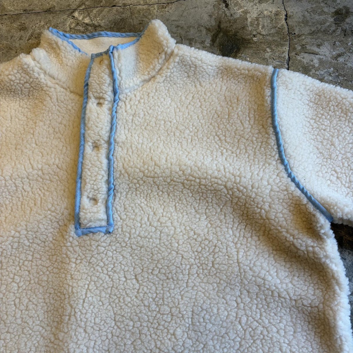 画像5: 【WONDERGROUND】SNAP DESIGN PIPING BOA KNIT TOPS / WHITE / OS (5)