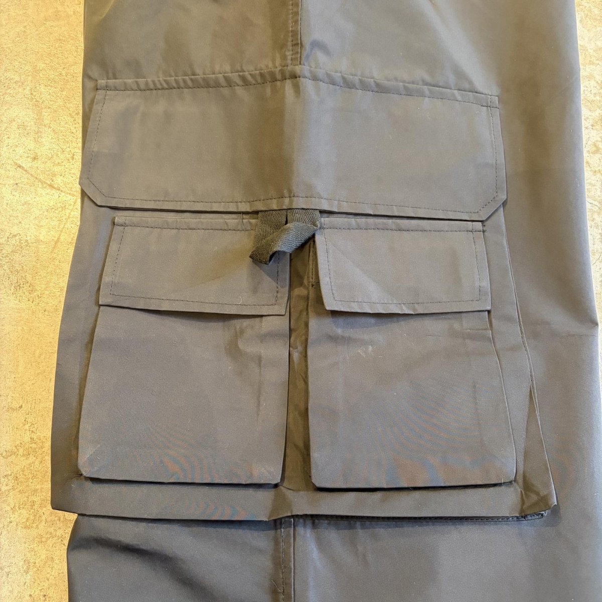 画像9: BLACK COLOR CARGO DESIGN WAIST DRAW CODE NYLON PANTS / FREE~W35 (9)