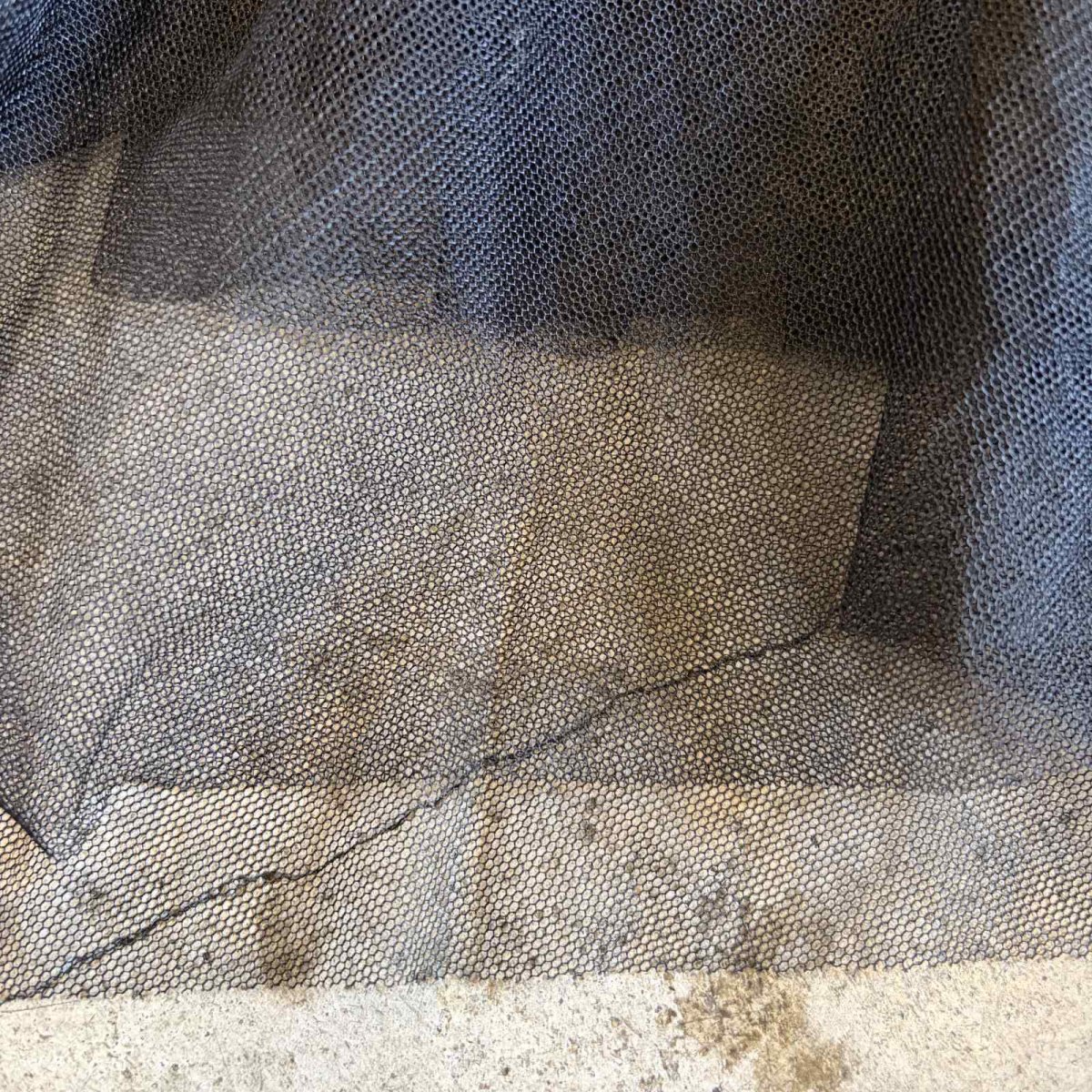 画像9: BLACK COLOR DESIGN TULLE SHEER FLARE LONG SKIRT / W23~W35 (9)