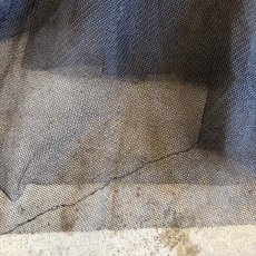 画像9: BLACK COLOR DESIGN TULLE SHEER FLARE LONG SKIRT / W23~W35 (9)